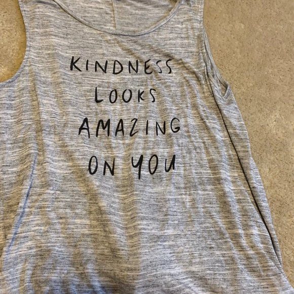 Two Old Navy Gray Tank Tops with Sayings Sizes S/M - Picture 4 of 14